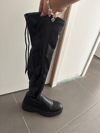 Botas Overknee plataforma pretas
