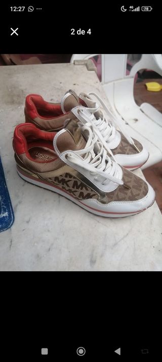 Zapatillas Michael Kors - Blancas y Marrón t 37