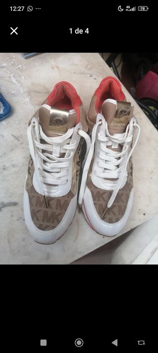 Zapatillas Michael Kors - Blancas y Marrón t 37
