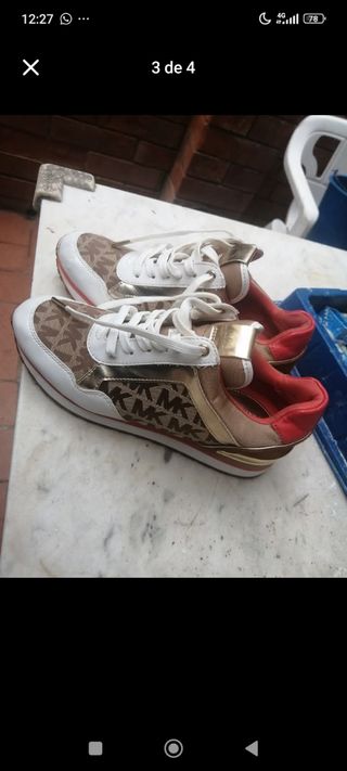 Zapatillas Michael Kors - Blancas y Marrón t 37
