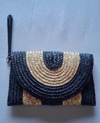 Pochette paglia bicolore