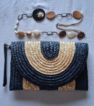 Pochette paglia bicolore