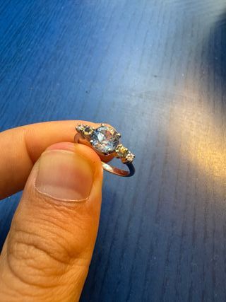 Anillo Zafiro Azul 1.15ct - Oro Blanco 14k