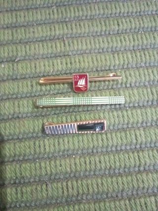 Pack 3 pinzas corbata doradas