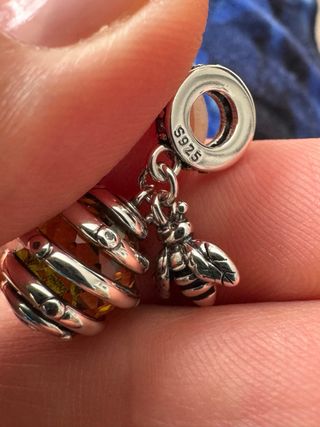 Charm Panal y Abeja Plata S925