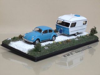 Volkswagen Beetle+Caravan Roulotte Showcase 1/43