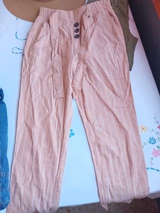 Pantalones verano beige | tiro alto