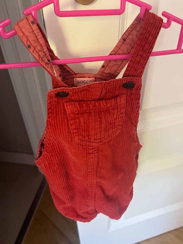 Vestido bebé pana rojo 9-12 meses