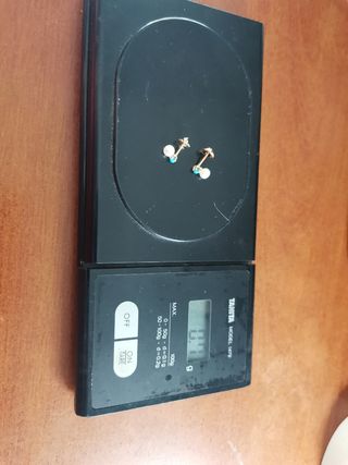 Pendientes perla-turquesa oro 18k
