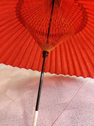Paraguas chino rojo grande