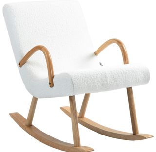 Mecedora blanca de madera