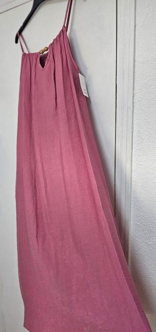 Vestido largo rosa 