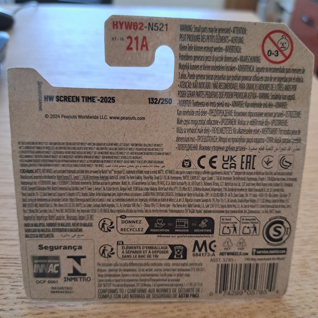 HotWheels Snoopy Peanuts 132/250