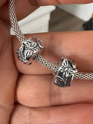 2 Charms clips mariposa plata S925