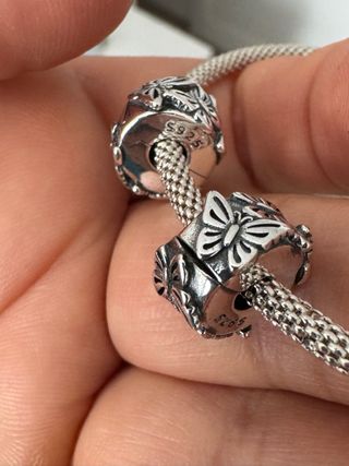 2 Charms clips mariposa plata S925