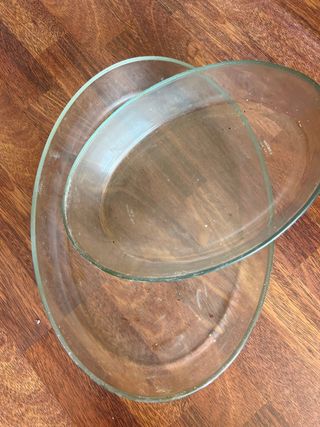 2 Bandejas cristal ovaladas