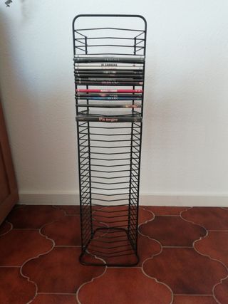 Soporte DVD metal negro - 30 DVDs