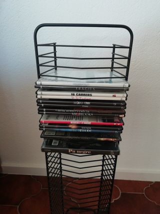 Soporte DVD metal negro - 30 DVDs