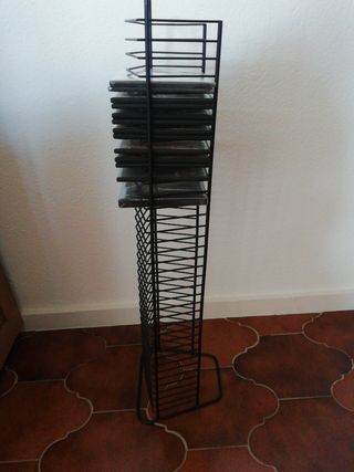 Soporte DVD metal negro - 30 DVDs