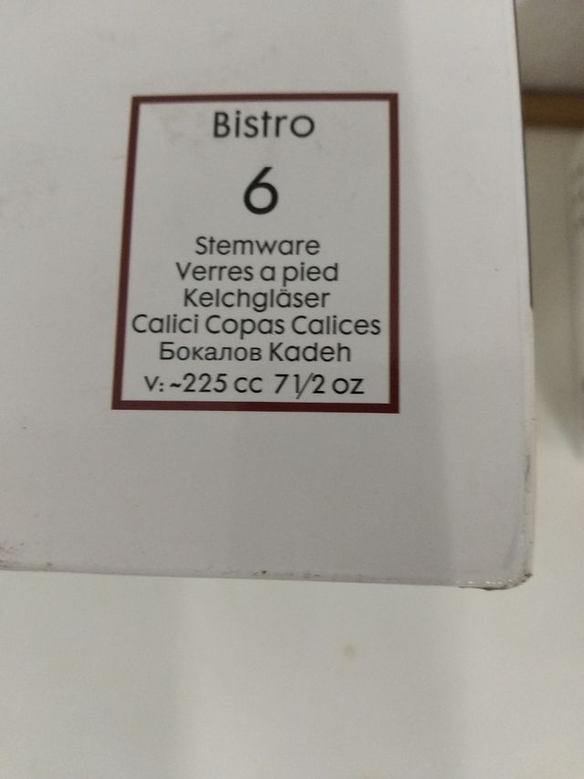 6 Copas Vino Pasabahce Bistro