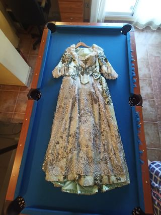 Vestido Fallera: Verde & Plata