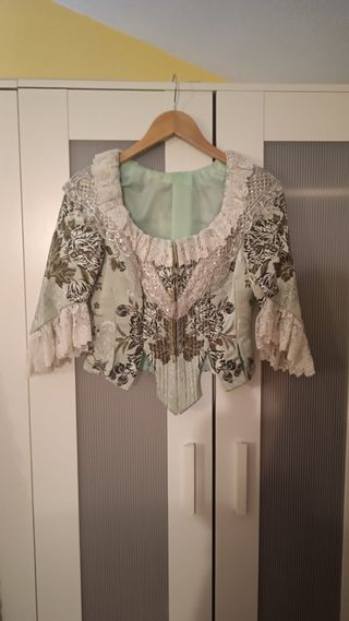 Vestido Fallera: Verde & Plata