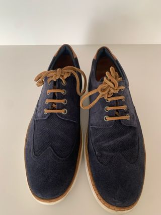 Zapatos Massimo Dutti ante azul marino