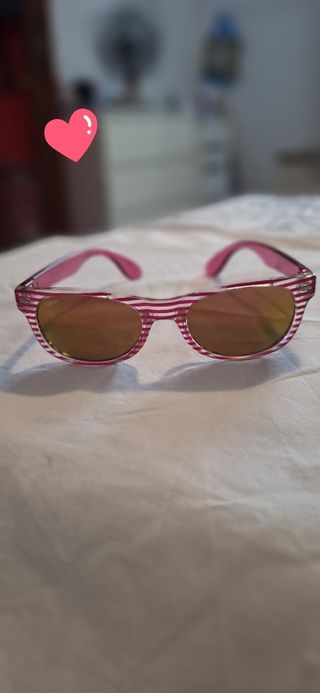 Gafas rayas rosas niña