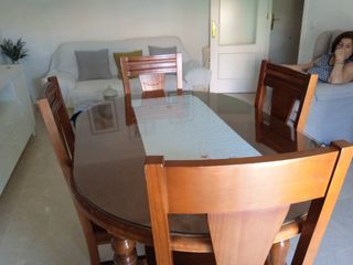 Mesa comedor 6 sillas - Madera cristal
