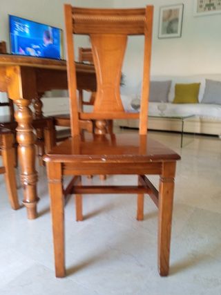Mesa comedor 6 sillas - Madera cristal