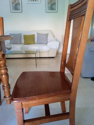 Mesa comedor 6 sillas - Madera cristal
