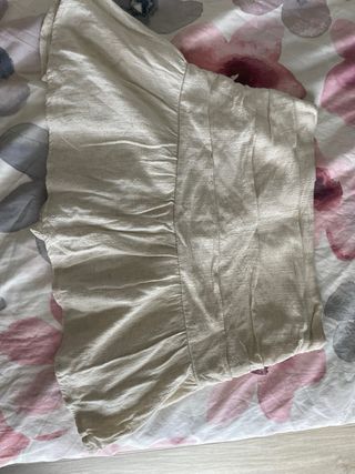 Falda beige dos texturas