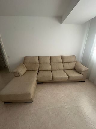Sofá chaise longue beige