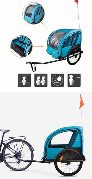 Remolque bici niños - Azul