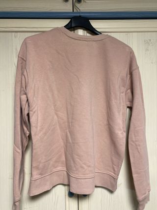 Sudadera con letras en el medio rosa palo