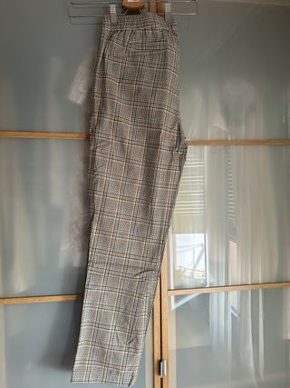 Pantalón cuadros Mango - Beige/Marrón