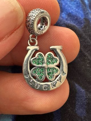 Charm herradura y trébol suerte plata S925