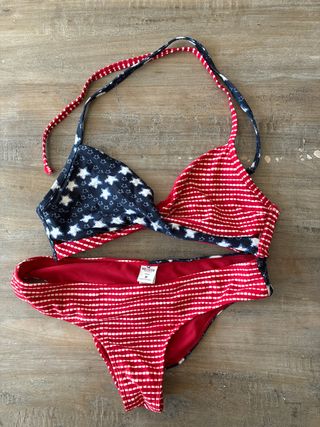 Bikini Hollister M - Rojo y Azul