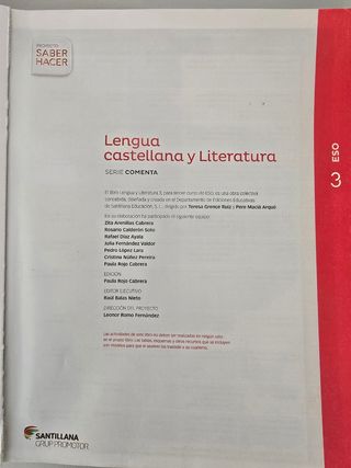 LENGUA CASTELLANA Y LITERATURA SANTILLANA 3 ESO 