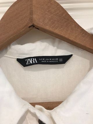 Vestido Zara blanco lino - largo