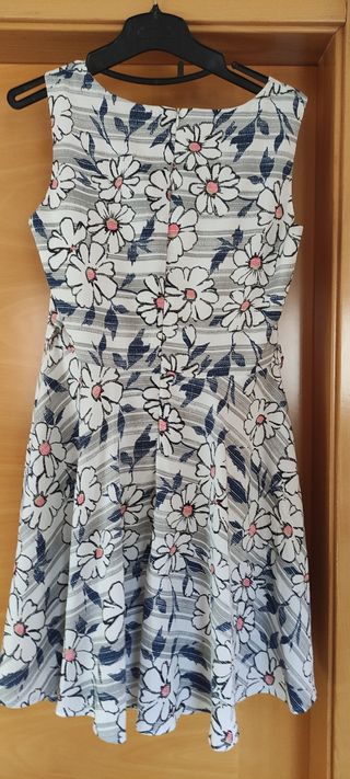 Vestido flores blanco-azul