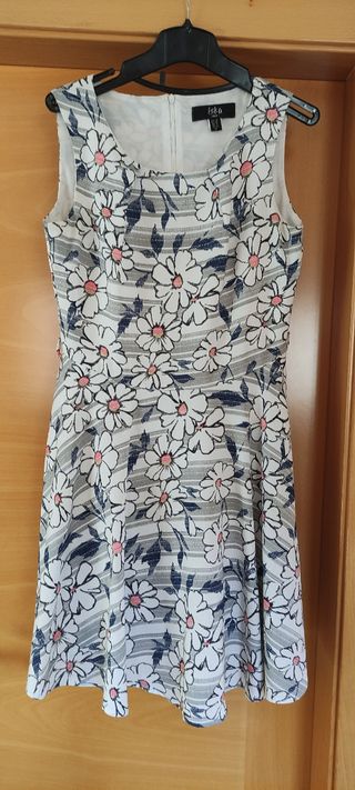 Vestido flores blanco-azul