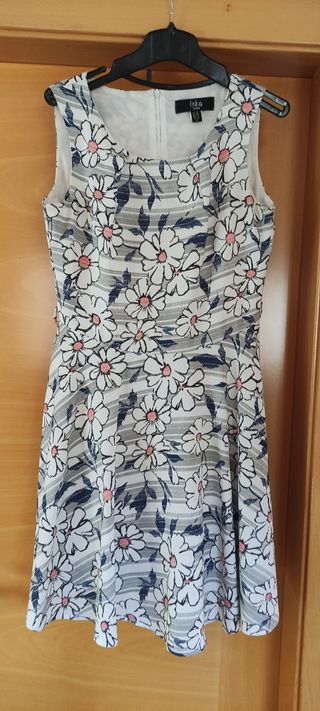 Vestido flores blanco-azul