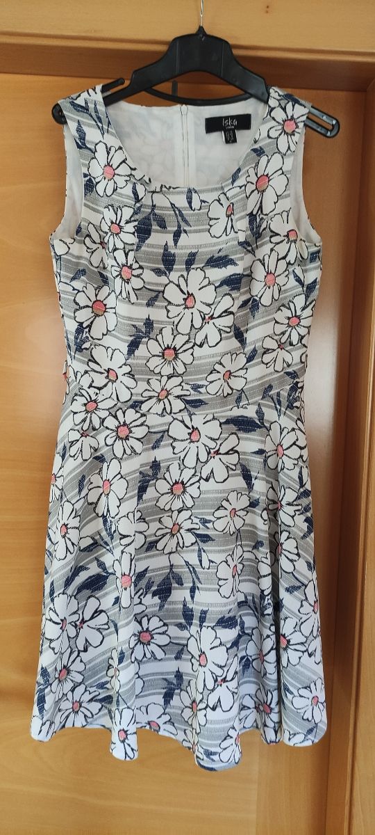 Vestido flores blanco-azul