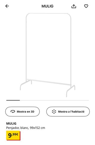 Perchero MULIG Ikea blanco