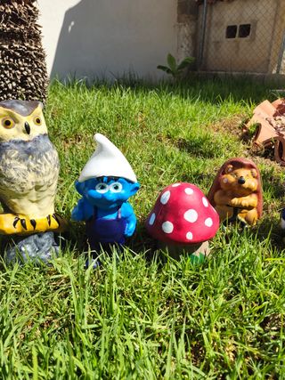5 Figuras Jardín: Gnomo, Pitufo, etc.
