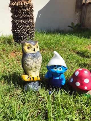 5 Figuras Jardín: Gnomo, Pitufo, etc.
