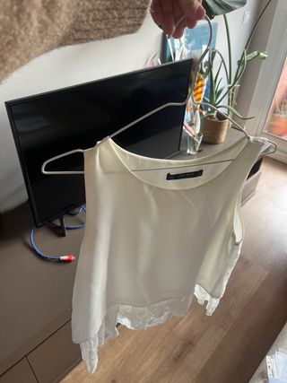 Blusa Zara Basic blanca