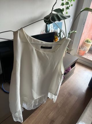 Blusa Zara Basic blanca