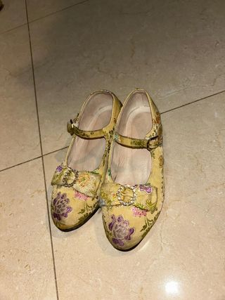 Traje Fallera niña - amarillo y rosa